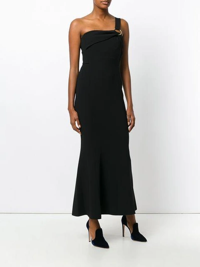 Shop Diane Von Furstenberg Fitted Asymmetric Dress In Black