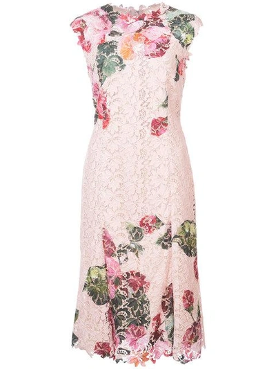 Shop Monique Lhuillier Floral Lace Dress