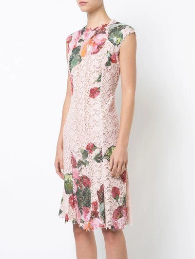 Shop Monique Lhuillier Floral Lace Dress