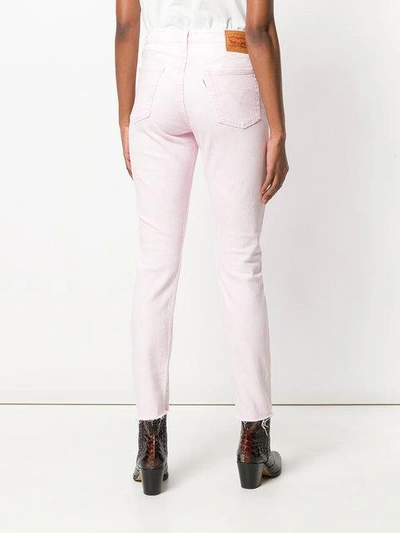 Shop Levi's Slim-fit Distressed Jeans - Pink & Purple