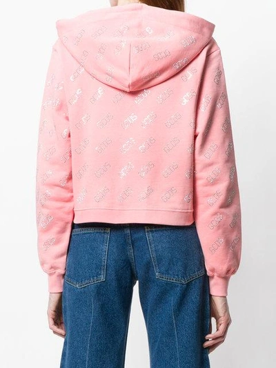 Shop Gcds Monogram Hooded Sweatshirt In Pink