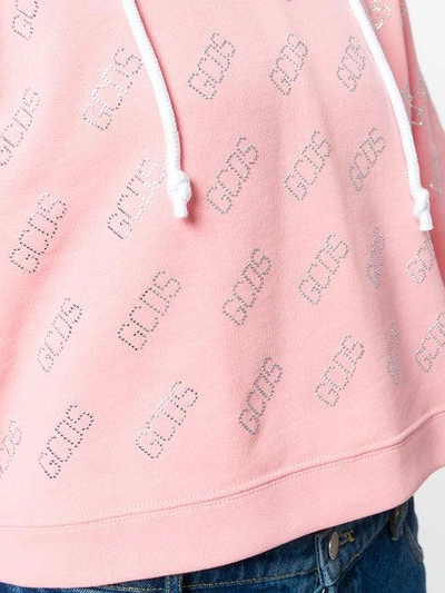 Shop Gcds Monogram Hooded Sweatshirt In Pink