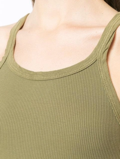 Shop Re/done Ribbed Tank Top In Green