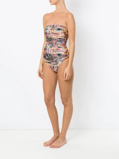 Shop Lygia & Nanny Melissa Strapless Swimsuit In Havana