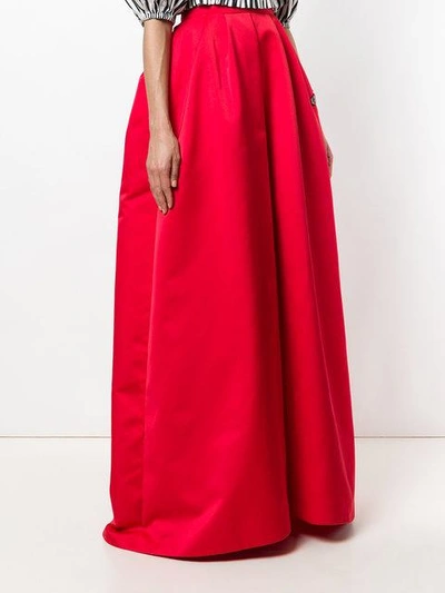 Shop Rochas Full Dragonfly Patch Skirt In Red