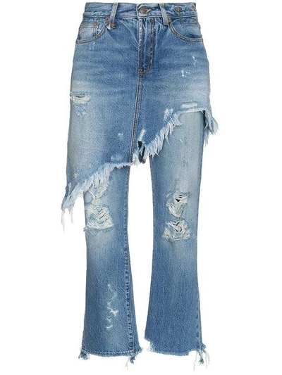Shop R13 Double Classic Shredded Jeans In 40000 Jasper W Rips