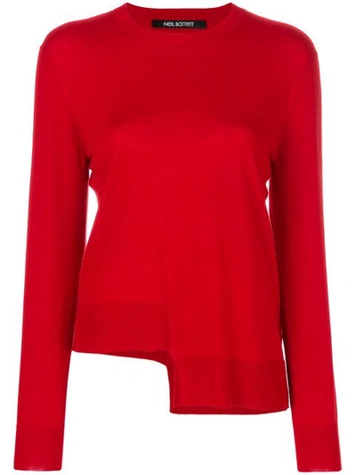 Shop Neil Barrett Asymmetric Hem Jumper In Red