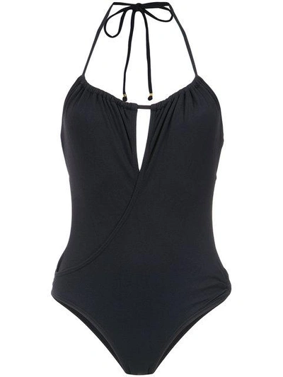 Shop Amir Slama Halterneck Swimsuit In Black