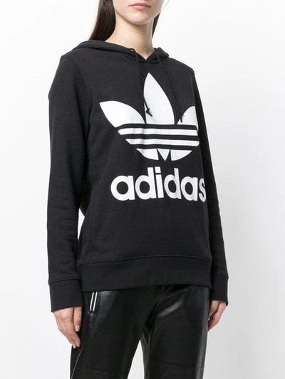 Shop Adidas Originals Trefoil Regular-fit Hoodie In Black