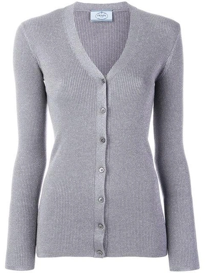 Shop Prada Ribbed Cardigan