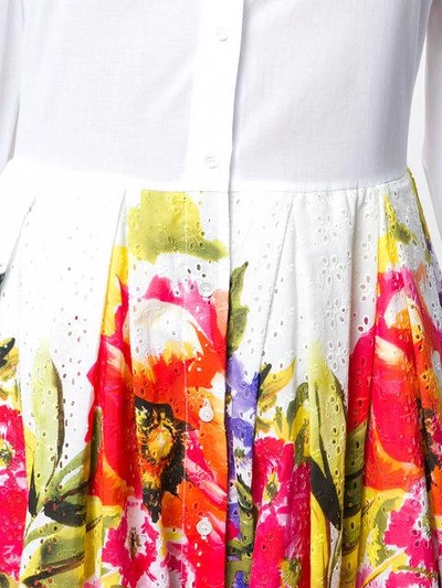 Shop Sara Roka Dual Floral Shirt Dress - White