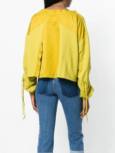 Shop Andrea Ya'aqov Oversize Laced Sweater - Yellow