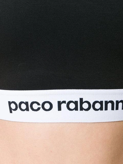 Shop Paco Rabanne Cropped Elasticated Waist T-shirt - Black