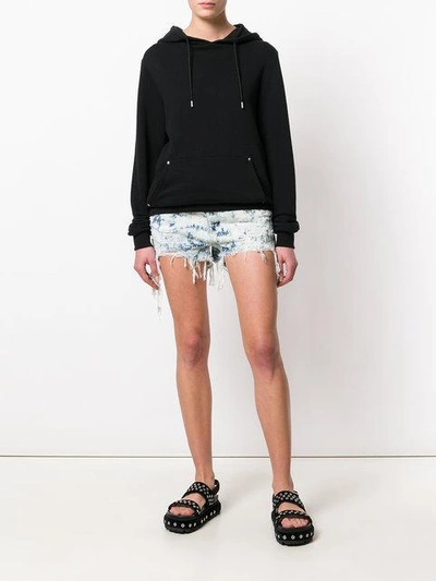 Shop Alexander Wang Distressed Detail Shorts In Blue