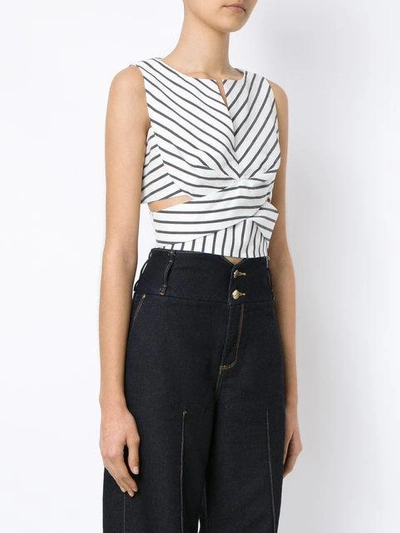 Shop Tufi Duek Striped Crop Top In Var1