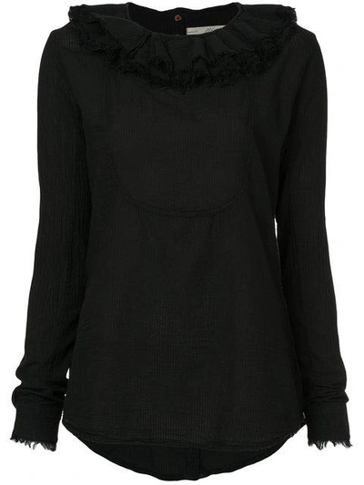 frill-collar fitted top