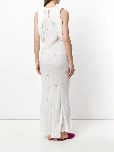 Shop Attico Embroidered Stars Long Dress In White