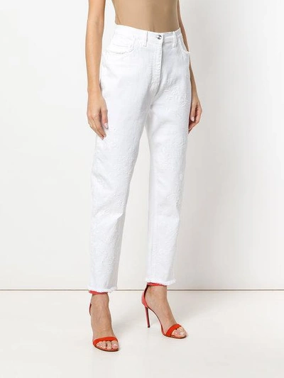 Shop Etro High-waisted Jeans In White