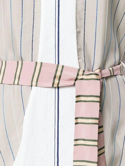 Shop Esteban Cortazar Contrast Belted Midi Dress - Multicolour