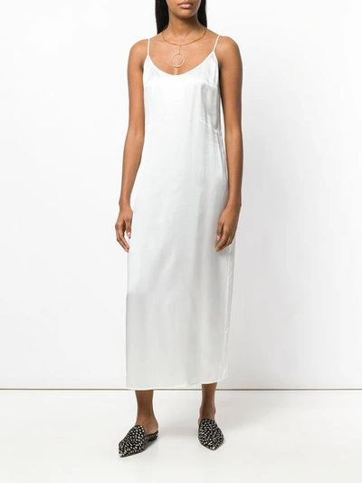 Shop La Perla Satin Slip Dress In White