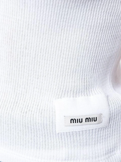 Shop Miu Miu Logo Plaque Ribbed Vest Top