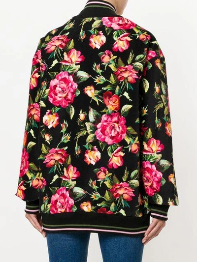 Shop Dolce & Gabbana Floral Bomber Jacket In Multicolour