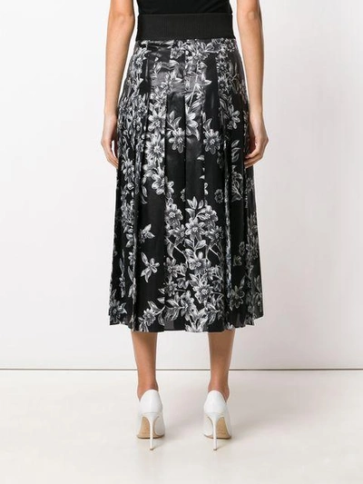 Shop Fendi Floral Print Skirt In Black