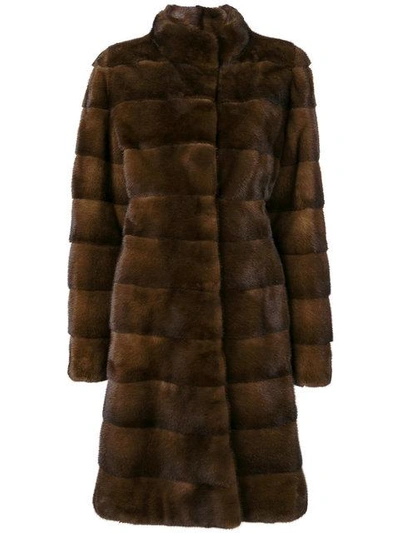 Shop Liska Valencia Coat In Brown