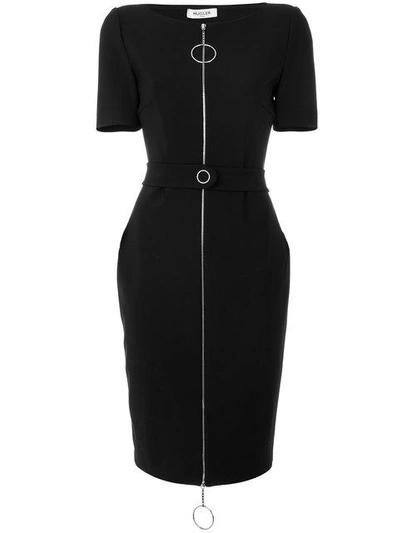 Shop Mugler Front Zip Dress In Black