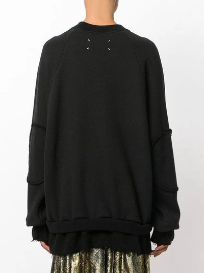 Shop Maison Margiela Graphic Applique Detail Sweatshirt In Black