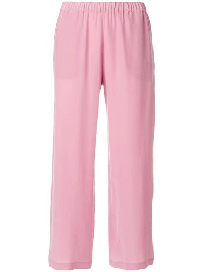 Shop Aspesi Cropped Palazzo Pants In Pink