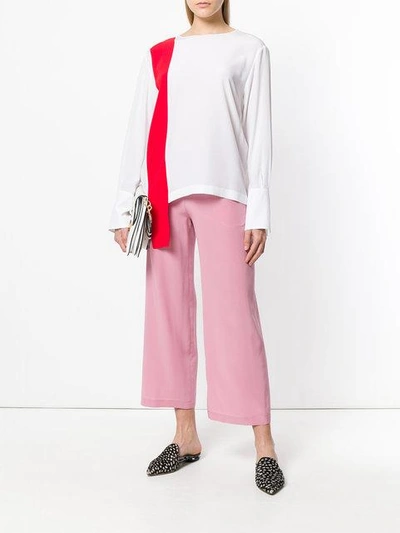 Shop Aspesi Cropped Palazzo Pants In Pink