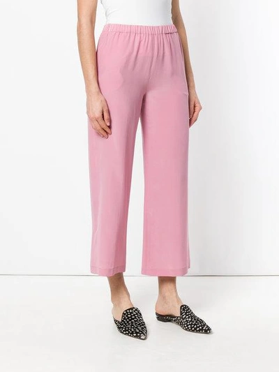 Shop Aspesi Cropped Palazzo Pants In Pink