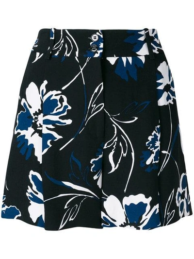 Shop Michael Kors Floral Print Shorts In Black