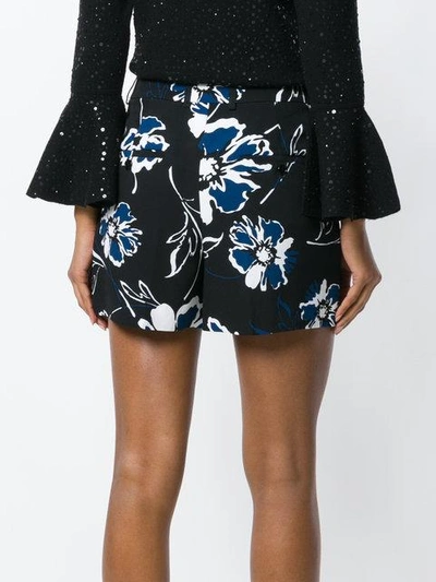 Shop Michael Kors Floral Print Shorts In Black