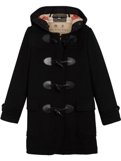 Shop Burberry Mersey Duffle Coat - Black