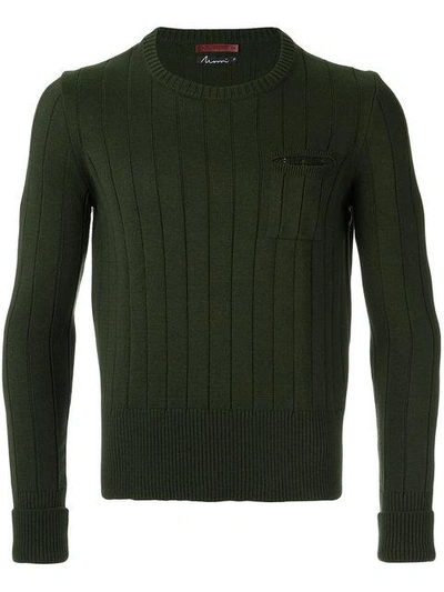 Shop À La Garçonne Knitted Pullover In Green