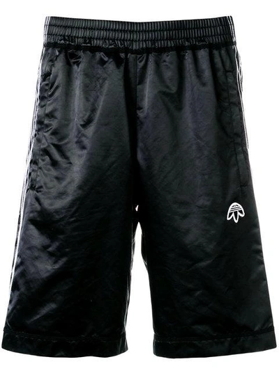 Shop Adidas Originals By Alexander Wang Logo Embroidered Track Shorts In Black