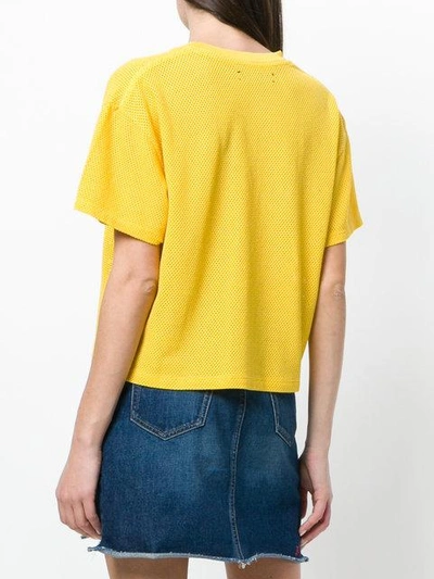 Shop Amiri 22 Mesh Cropped T-shirt - Yellow