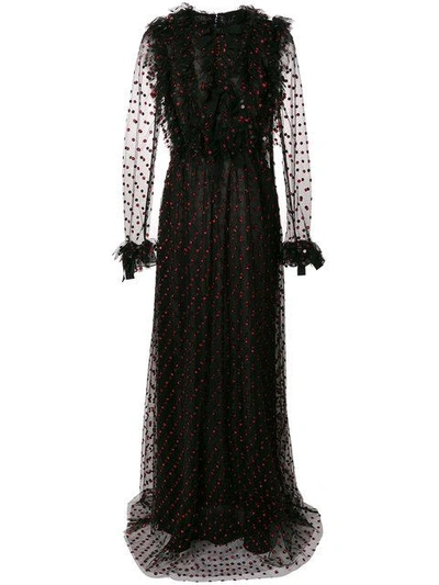 Shop Giambattista Valli Ruffled Tulle Gown In Black