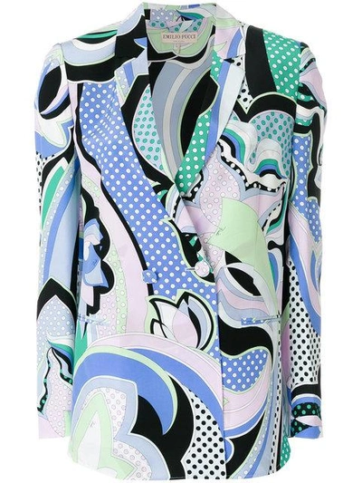 Shop Emilio Pucci Printed Double-breasted Blazer