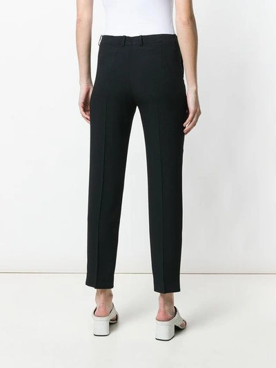 Shop Mantù Creased Cropped Trousers In Black
