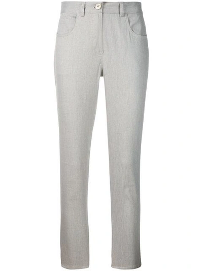 Shop Lorena Antoniazzi Slim Fit Trousers In Grey