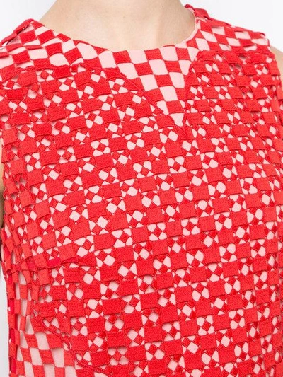 Shop Akris Perforated Dress In Red