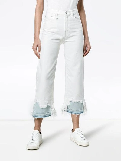 Shop R13 Camille High Waist Cropped Jeans In White