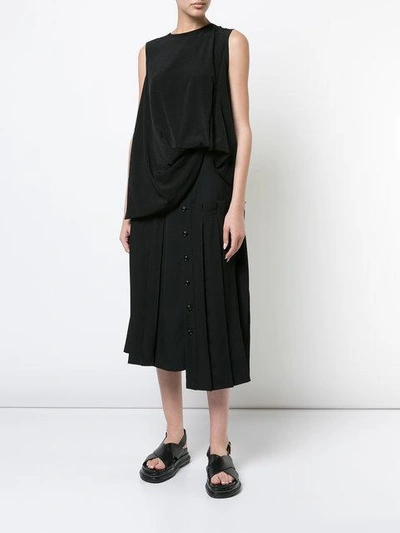 Shop Y's Asymmetric Pleat Skirt