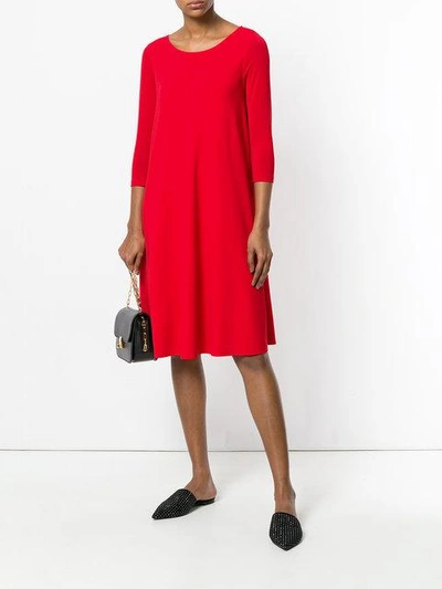 Shop Max Mara Flared Loose Dress In Red