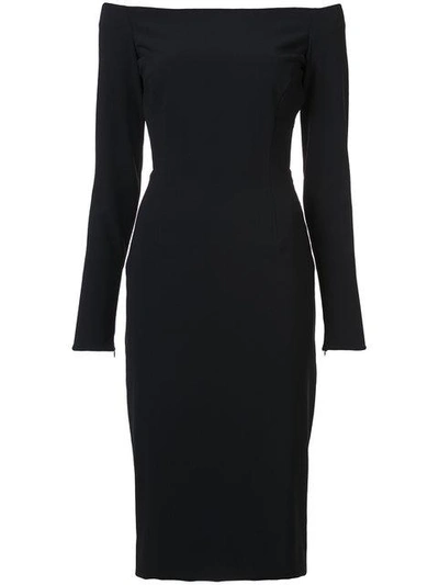 Shop Haney Megan Bardot Dress In Black