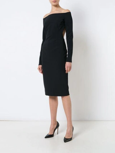 Shop Haney Megan Bardot Dress In Black