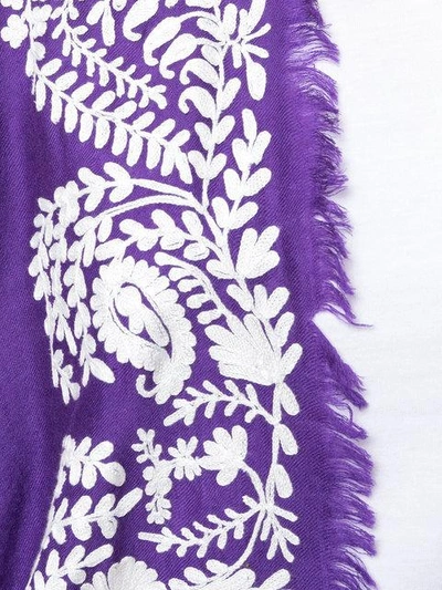 Shop P.a.r.o.s.h Embroidered Shawl Jacket In Purple